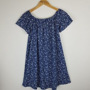 Mango | Blue floral printed off the shoulder dress